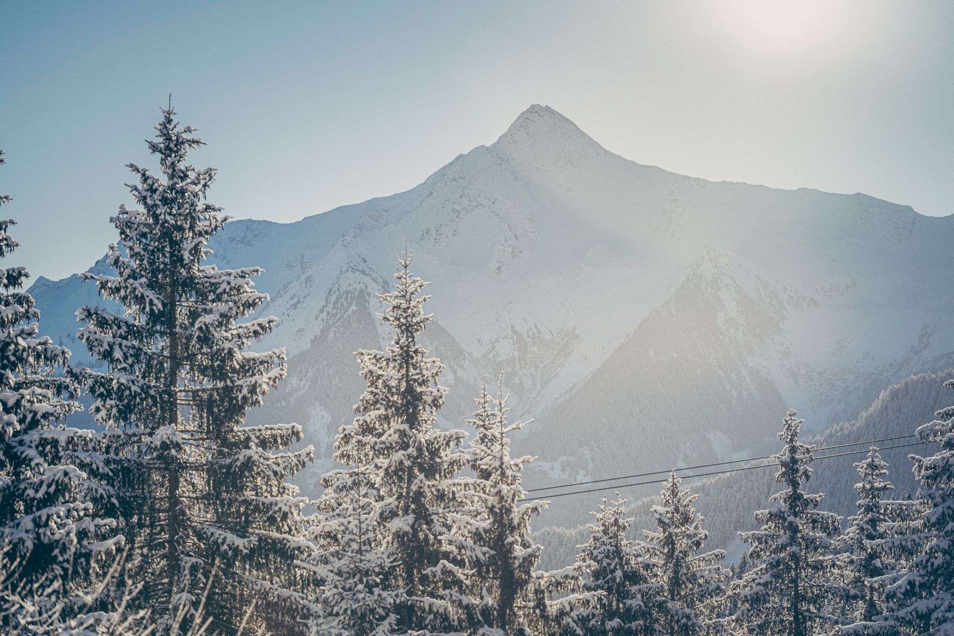 Aussicht im Winter von der Suite Mountain View im Hotel Bergkristall Hippach