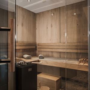 Sauna in der Suite Mountain View im Hotel Bergkristall Hippach